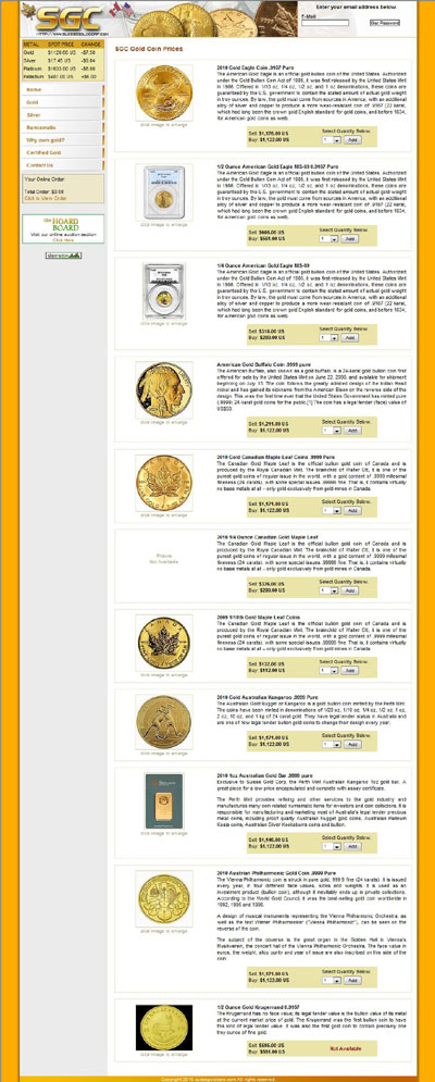 Suisse Gold Corporation's European Gold Coins Page